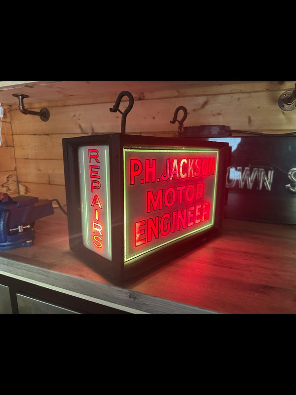 P.H.Jackson Motor Engineer Neon Sign Box