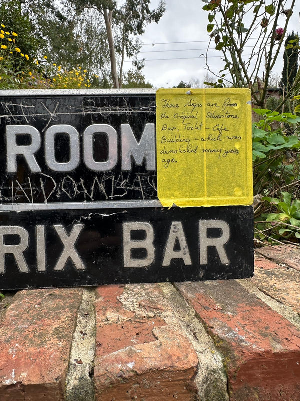 Original Silverstone Toilet and Bar Signs