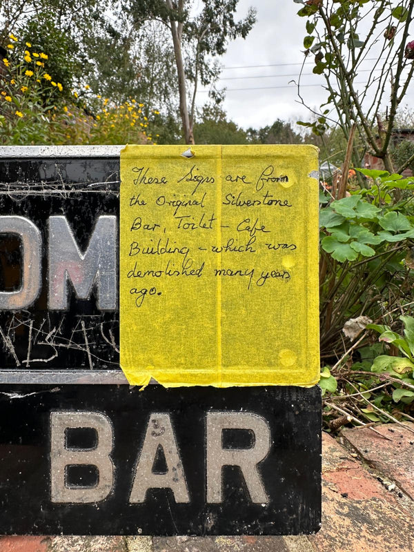 Original Silverstone Toilet and Bar Signs