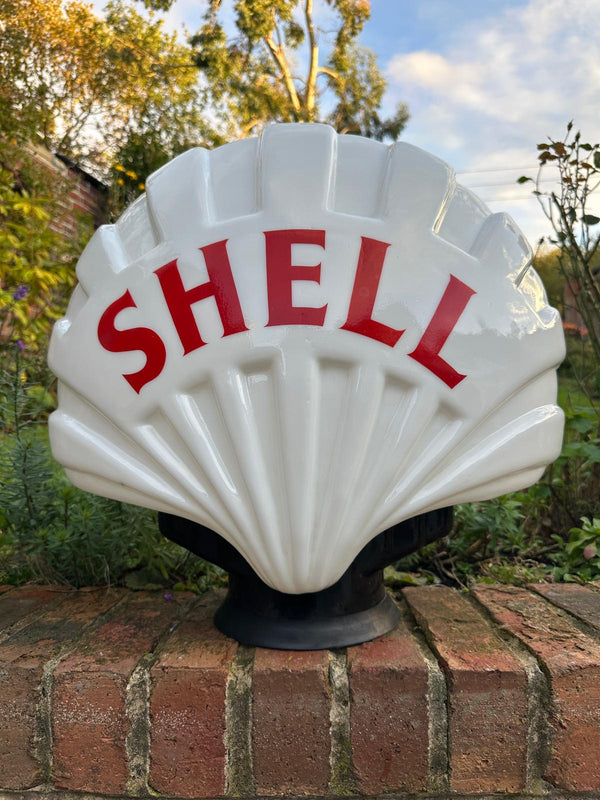 Shell Fat Glass Petrol Pump Globe