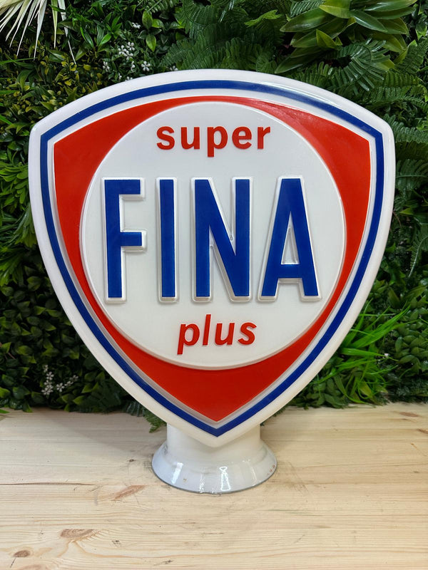 Fina Super Plus Glass Petrol Pump Globe