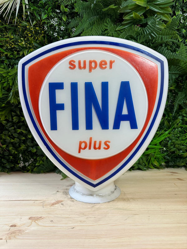 Fina Super Plus Glass Petrol Pump Globe