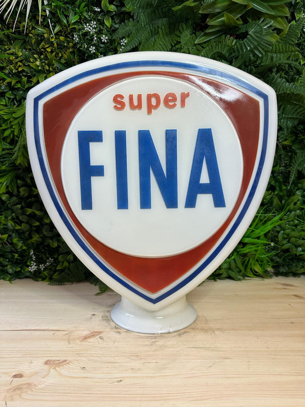 Fina Super Glass Petrol Pump Globe