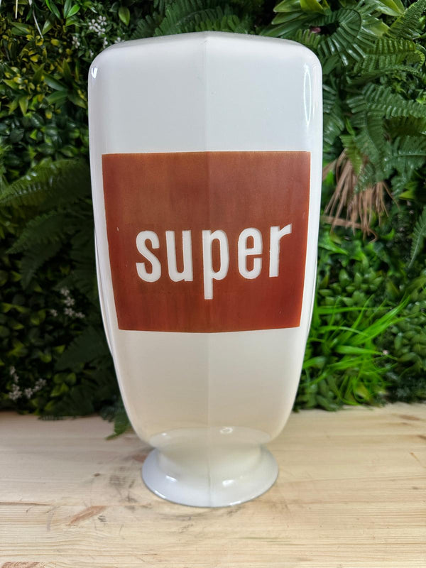 Fina Super Glass Petrol Pump Globe