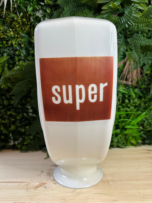 Fina Super Glass Petrol Pump Globe