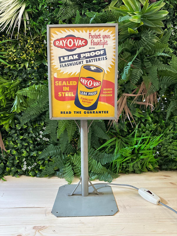 Ray-O-Vac “Leak Proof Batteries” Light-Up Advertising Display