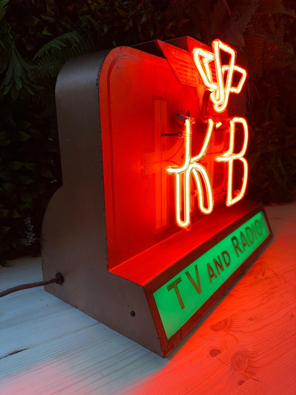 KB TV and Radio Neon Sign with FREE Radio