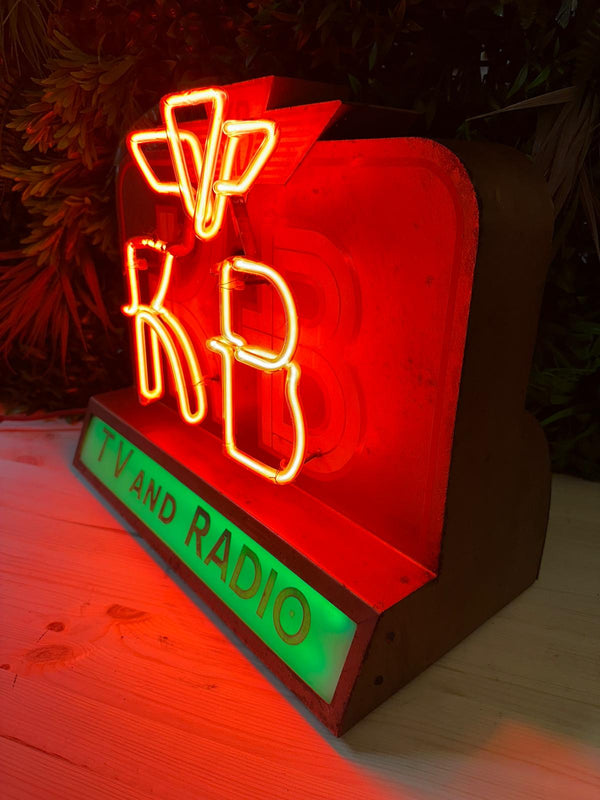 KB TV and Radio Neon Sign with FREE Radio