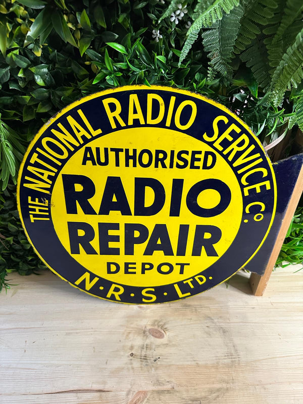National Radio Service Enamel Sign