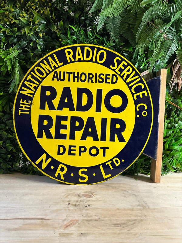 National Radio Service Enamel Sign
