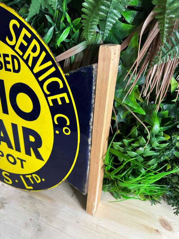 National Radio Service Enamel Sign