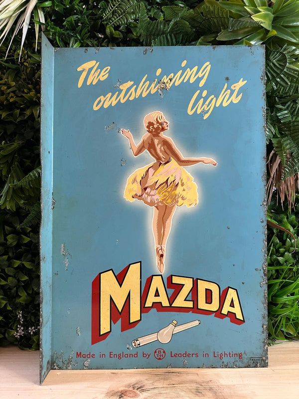 Mazda (Franco) Double Sided Flange Tin Sign