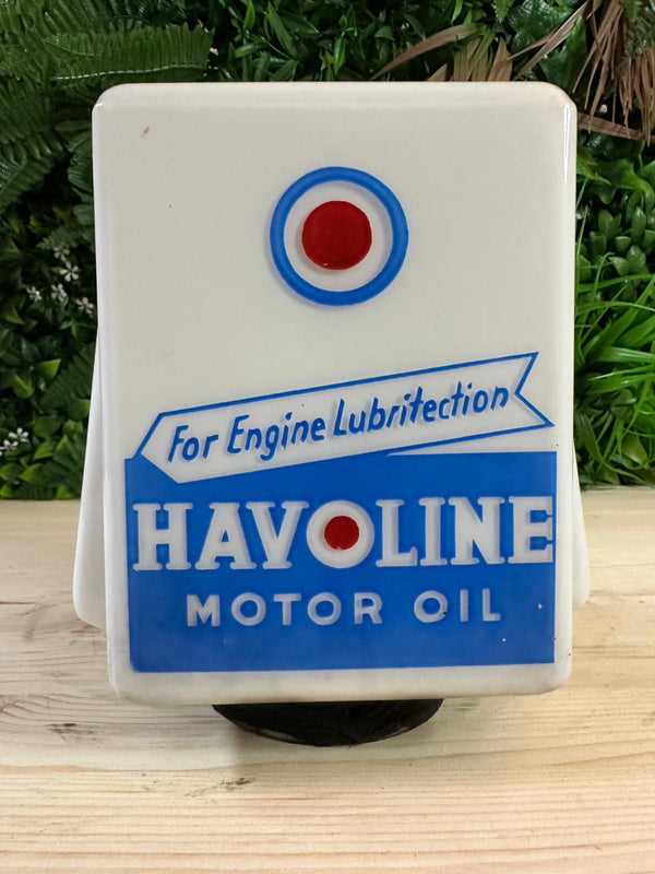 Havoline Square With Wings Glass Petrol Pump Globe