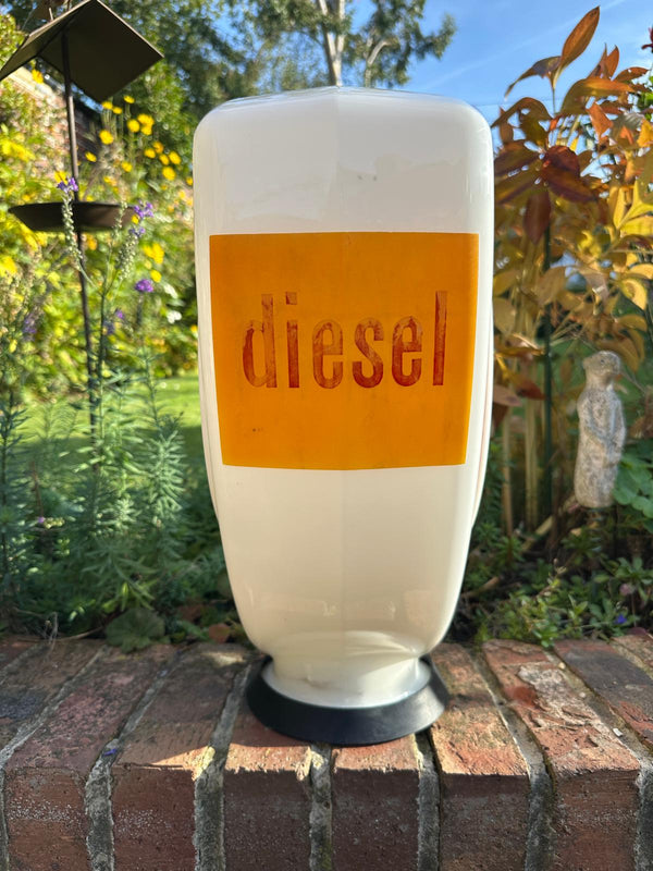 Fina Shield Diesel Glass Petrol Pump Globe