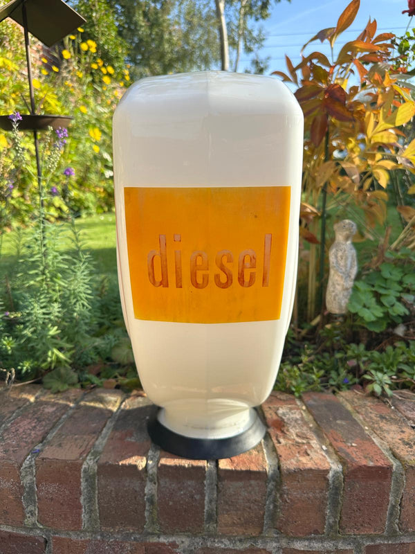 Fina Shield Diesel Glass Petrol Pump Globe