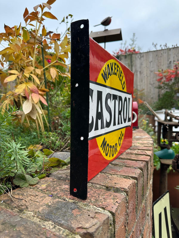 Castrol Wall Mounted Double Sided Enamel Sign