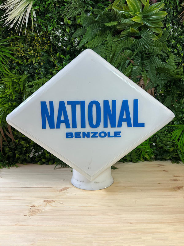 National Benzole Glass Petrol Pump Globe